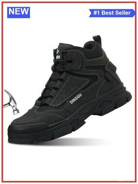 Steel Toe Work Boots Lightweight Comfortable Safety Ankle Boots Non-Slip Rugged